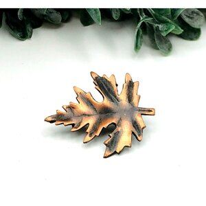 Vintage Copper-Tone Maple Leaf Brooch Pin